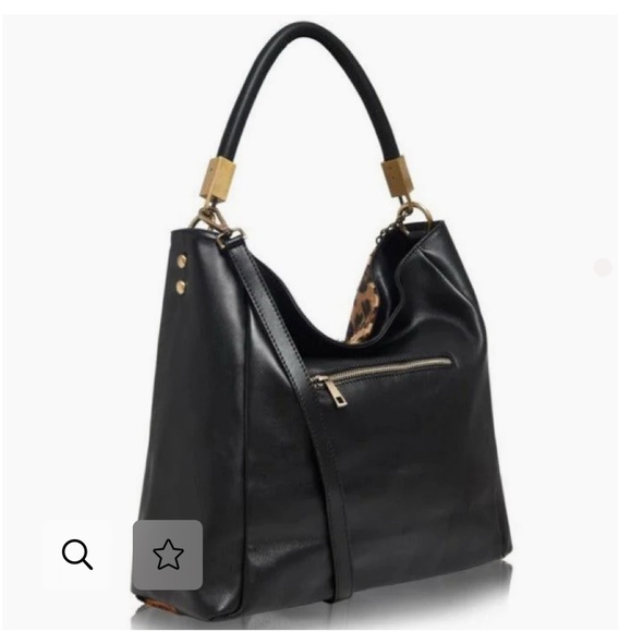 🐆Chic Leopard Print🔥🐆 and Black Leather Shoulder Bag made in 🇮🇹 - Picture 16 of 16